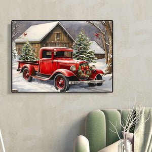 Red Classic Car 40*30CM (canvas) Full Round Drill Diamond Painting