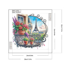 Load image into Gallery viewer, The Garden Balcony With A View Of The Eiffel Tower 30*30CM (canvas) Partial Special-Shaped Drill Diamond Painting
