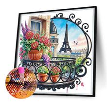 Load image into Gallery viewer, The Garden Balcony With A View Of The Eiffel Tower 30*30CM (canvas) Partial Special-Shaped Drill Diamond Painting
