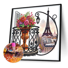 Load image into Gallery viewer, The Garden Balcony With A View Of The Eiffel Tower 30*30CM (canvas) Partial Special-Shaped Drill Diamond Painting
