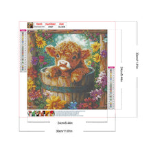 Load image into Gallery viewer, Flowers And Little Yak 30*30CM (canvas) Full Round Drill Diamond Painting
