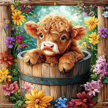 Load image into Gallery viewer, Flowers And Little Yak 30*30CM (canvas) Full Round Drill Diamond Painting
