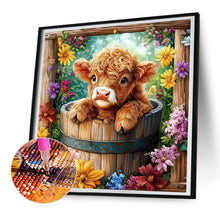 Load image into Gallery viewer, Flowers And Little Yak 30*30CM (canvas) Full Round Drill Diamond Painting
