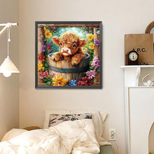 Load image into Gallery viewer, Flowers And Little Yak 30*30CM (canvas) Full Round Drill Diamond Painting
