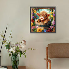 Load image into Gallery viewer, Flowers And Little Yak 30*30CM (canvas) Full Round Drill Diamond Painting
