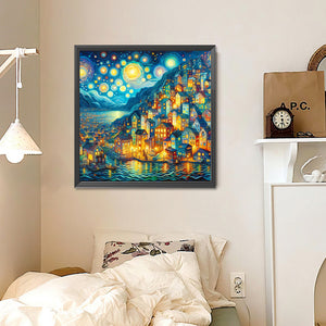 Seaside Town 30*30CM (canvas) Full Round Drill Diamond Painting