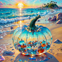 Load image into Gallery viewer, Beach Glass Pumpkin 30*30CM (canvas) Full Round Drill Diamond Painting
