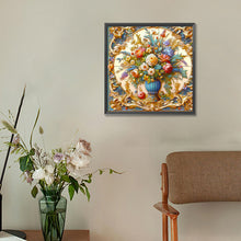 Load image into Gallery viewer, Embossed Vase With Flowers 30*30CM (canvas) Full Round Drill Diamond Painting
