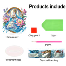 Load image into Gallery viewer, Acrylic Special Shaped Lotus Girl DIY Table Top Diamond Painting Ornament Kits
