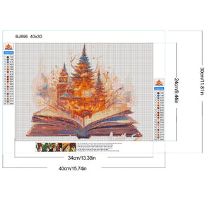 Book Castle 30*40CM (canvas) Full Round Drill Diamond Painting