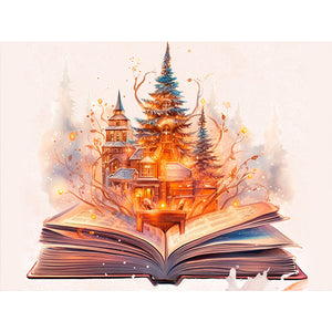 Book Castle 30*40CM (canvas) Full Round Drill Diamond Painting