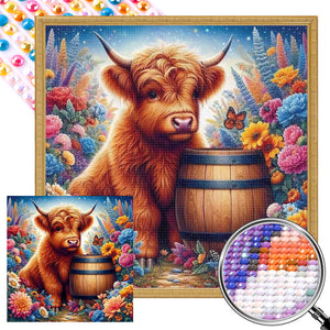 Highland Cattle 30*30CM (canvas) Full AB Round Drill Diamond Painting