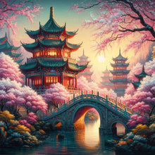 Load image into Gallery viewer, Small Bridge Pavilion 40*40CM (canvas) Full AB Round Drill Diamond Painting
