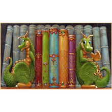 Load image into Gallery viewer, Double Dinosaur And Book 30*50CM (canvas) Full Round Drill Diamond Painting
