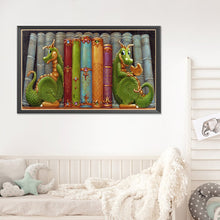 Load image into Gallery viewer, Double Dinosaur And Book 30*50CM (canvas) Full Round Drill Diamond Painting
