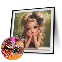 Load image into Gallery viewer, Cute Big Eyes Girl 40*40CM (canvas) Full Round Drill Diamond Painting
