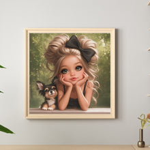 Load image into Gallery viewer, Cute Big Eyes Girl 40*40CM (canvas) Full Round Drill Diamond Painting
