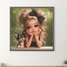 Load image into Gallery viewer, Cute Big Eyes Girl 40*40CM (canvas) Full Round Drill Diamond Painting
