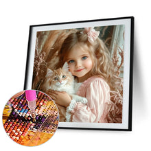 Load image into Gallery viewer, Cute Big Eyes Girl 40*40CM (canvas) Full Round Drill Diamond Painting
