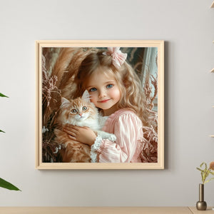 Cute Big Eyes Girl 40*40CM (canvas) Full Round Drill Diamond Painting