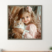 Load image into Gallery viewer, Cute Big Eyes Girl 40*40CM (canvas) Full Round Drill Diamond Painting
