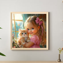 Load image into Gallery viewer, Cute Big Eyes Girl 40*40CM (canvas) Full Round Drill Diamond Painting
