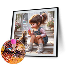 Load image into Gallery viewer, Cute Big Eyes Girl 40*40CM (canvas) Full Round Drill Diamond Painting
