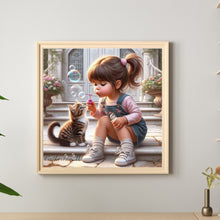 Load image into Gallery viewer, Cute Big Eyes Girl 40*40CM (canvas) Full Round Drill Diamond Painting
