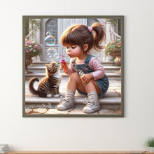 Load image into Gallery viewer, Cute Big Eyes Girl 40*40CM (canvas) Full Round Drill Diamond Painting
