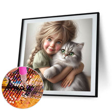 Load image into Gallery viewer, Cute Big Eyes Girl 40*40CM (canvas) Full Round Drill Diamond Painting
