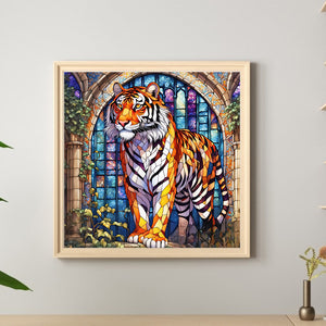 Tiger 50*50CM (canvas) Full Round Drill Diamond Painting