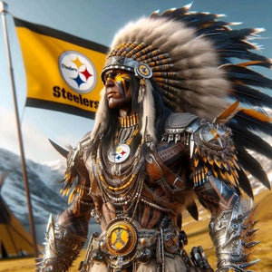 Indian Men Vs. Pittsburgh Steelers 40*40CM (canvas) Full Round Drill Diamond Painting