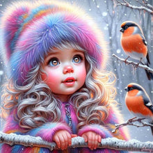 Load image into Gallery viewer, Winter Bird Girl 30*30CM (canvas) Full Round Drill Diamond Painting
