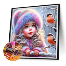 Load image into Gallery viewer, Winter Bird Girl 30*30CM (canvas) Full Round Drill Diamond Painting
