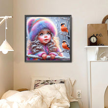 Load image into Gallery viewer, Winter Bird Girl 30*30CM (canvas) Full Round Drill Diamond Painting
