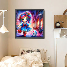 Load image into Gallery viewer, Colorful Hair Girl And Colorful Puppy 30*30CM (canvas) Full Round Drill Diamond Painting
