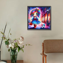 Load image into Gallery viewer, Colorful Hair Girl And Colorful Puppy 30*30CM (canvas) Full Round Drill Diamond Painting
