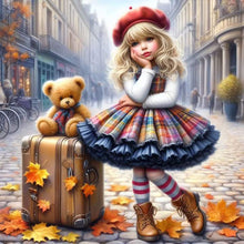 Load image into Gallery viewer, Teddy Bear Suitcase Girls 30*30CM (canvas) Full Round Drill Diamond Painting
