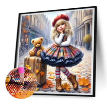 Load image into Gallery viewer, Teddy Bear Suitcase Girls 30*30CM (canvas) Full Round Drill Diamond Painting
