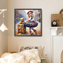 Load image into Gallery viewer, Teddy Bear Suitcase Girls 30*30CM (canvas) Full Round Drill Diamond Painting
