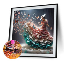 Load image into Gallery viewer, Butterfly Skirt Ladies 40*40CM (canvas) Full Round Drill Diamond Painting
