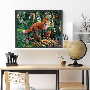 Fox 50*40CM (canvas) Full Square Drill Diamond Painting