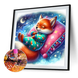 Sleeping Little Fox 30*30CM (canvas) Full Square Drill Diamond Painting