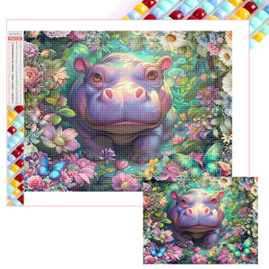 Hippo 40*30CM (canvas) Full Square Drill Diamond Painting