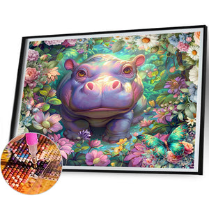 Hippo 40*30CM (canvas) Full Square Drill Diamond Painting