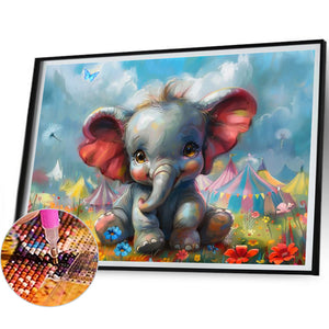 Elephant 40*30CM (canvas) Full Square Drill Diamond Painting