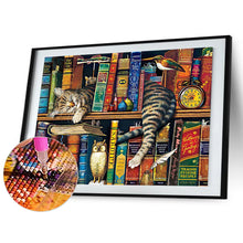 Load image into Gallery viewer, Cat On The Bookshelf 40*30CM (canvas) Full Round Drill Diamond Painting
