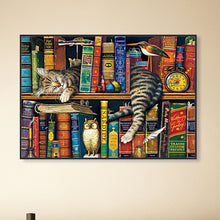 Load image into Gallery viewer, Cat On The Bookshelf 40*30CM (canvas) Full Round Drill Diamond Painting
