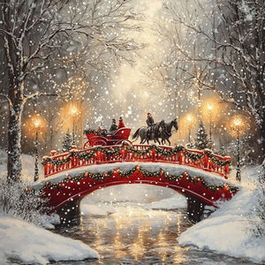 Snow Bridge 30*30CM (canvas) Full Round Drill Diamond Painting