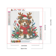 Load image into Gallery viewer, Santa Hat Puppy 30*30CM (canvas) Full Round Drill Diamond Painting
